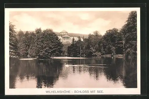 AK Kassel-Wilhelmshöhe, Schloss mit See