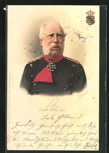 Künstler-AK Ermenegildo Antonio Donadini: König Albert von Sachsen in Uniform