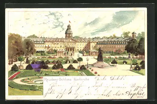 Künstler-AK Heinrich Kley: Karlsruhe, Residenz-Schloss