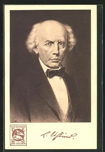 Künstler-AK Portrait von Ludwig Uhland