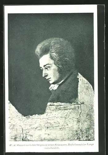 AK Unvollendetes Portrait des Komponisten W. A. Mozart