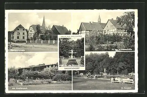 AK Bad Sassendorf /Kr. Soest, Blick auf das Brunnenhaus, Bismarckstrasse, Im Kurpark