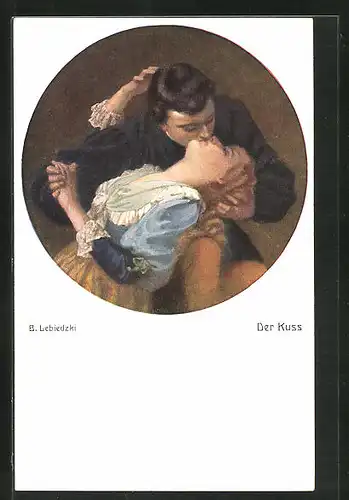Künstler-AK sign. B. Lebiedzki: Der Kuss