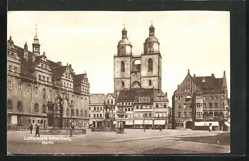 AK Wittenberg, Markt mit Geschäften