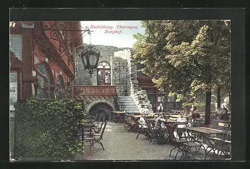 AK Rudelsburg /Thüringen, Gasthaus im Burghof