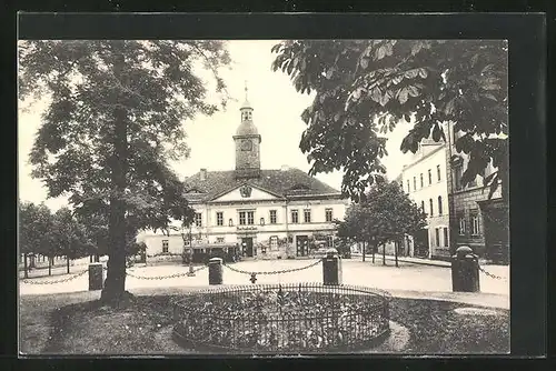 AK Frankenhausen a. Kyffh., Der Marktplatz mit Gasthaus Ratskeller