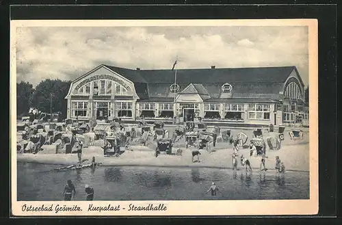 AK Grömitz, Kurpalast Strandhalle mit Besuchern