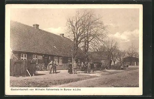 AK Burow b. Lübz, Gasthaus von Wilhelm Fahrenholz