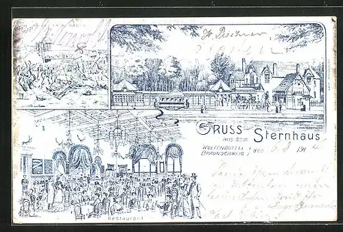 Lithographie Wolfenbüttel, Restaurant Sternhaus