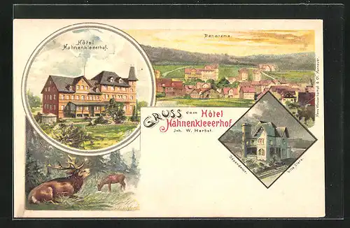 Lithographie Hahnenklee, Hotel Hahnenkleerhof, Dependance Villa Clara