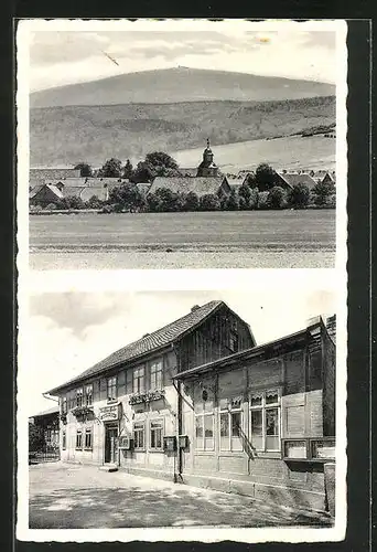 AK Harlingerode /Harz, Gasthof Deutscher Kaiser, Ortsansicht