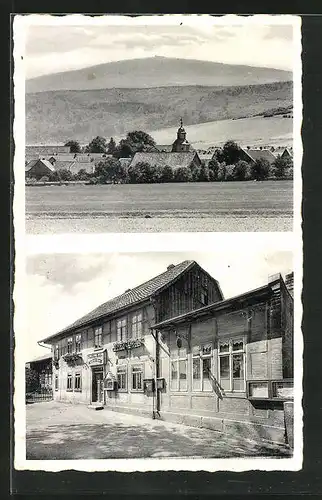 AK Harlingerode /Harz, Gasthof Deutscher Kaiser, Ortsansicht