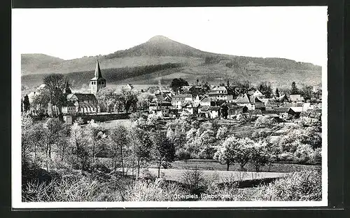 AK Oberpleis /Siebengebirge, Panorama mit Gebirgszug