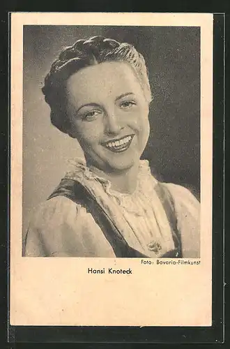 AK Schauspielerin Hansi Knoteck im Kostüm einer Filmrolle