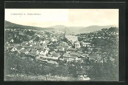 AK Baden-Baden, Gesamtansicht mit Kloster Lichtenthal