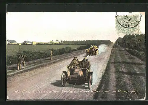 AK Circuit de la Sarthe, Emplacement des Tribunes, près de Champagnè, Autorennen