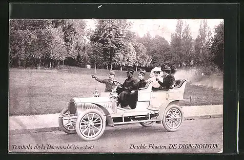 AK Double Phaeton de Dion-Bouton, Auto mit Chauffeur und Fahrgästen