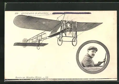 AK Quinzaine D`Aviation, Barrier sur Monoplan Blèriot, Flugzeug