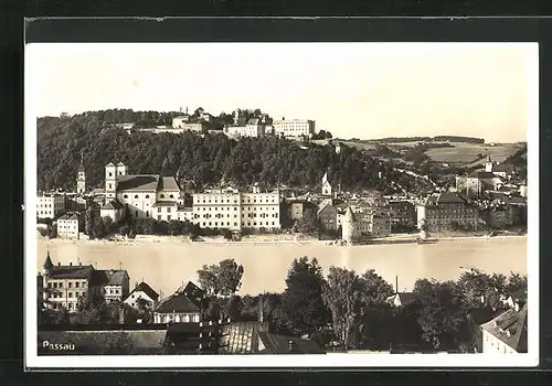 AK Passau, Ortsansicht aus der Vogelschau