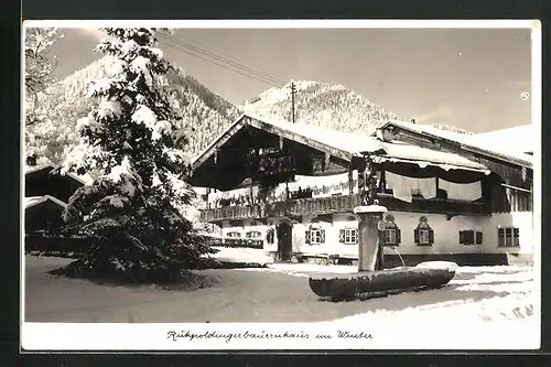 AK Ruhpolding, Bauernhaus im Winter