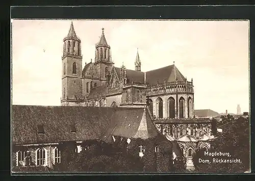 AK Magdeburg, Dom, Rückansicht