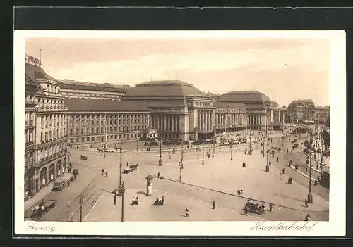 AK Leipzig, Blick zum Hauptbahnhof