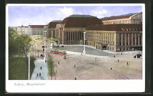 AK Leipzig, Blick zum Hauptbahnhof