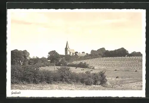 AK Grosssolt, Blick zur Kirche