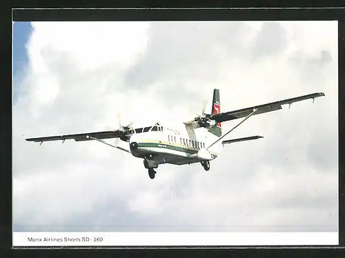 AK Flugzeug Manx Airlines Shorts SD-360 setzt zur Landung an