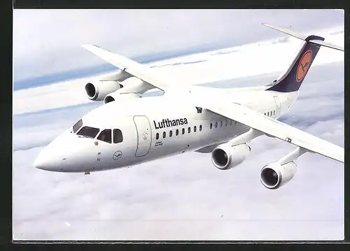 AK Flugzeug Lufthansa Cityliner Avro RJ85 in der Luft