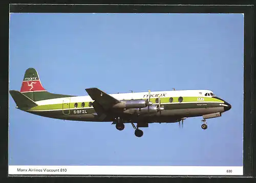 AK Flugzeug Manx Airlines Viscount 810 am Himmel