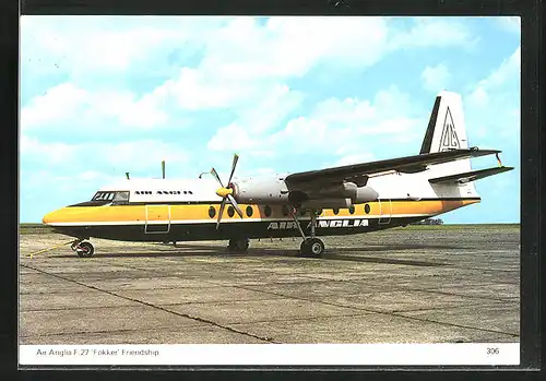 AK Flugzeug Air Anglia F.27 Fokker Friendship vor dem Start