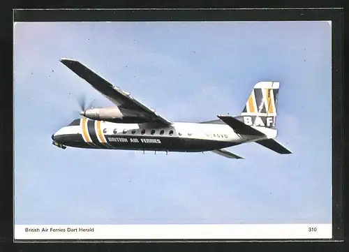 AK Flugzeug British Air Ferries Dart Herald in der Luft