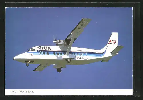 AK Flugzeug Air UK Shorts SD360 am Himmel
