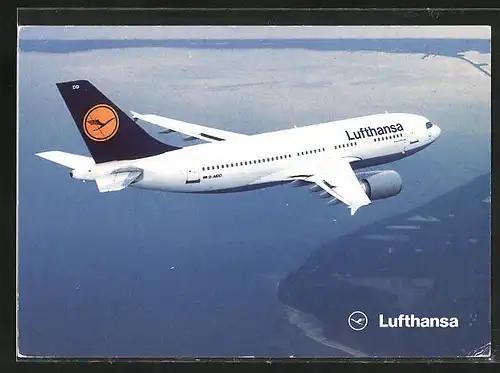 AK Flugzeug Airbus A310-300 der Lufthansa am Himmel