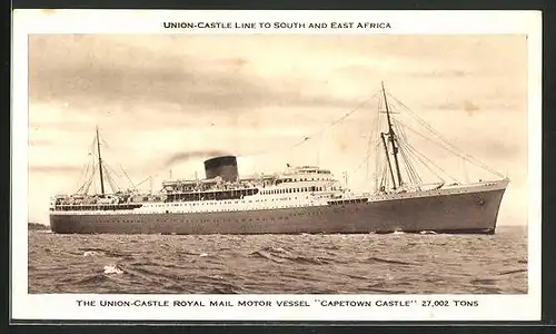 AK Passagierschiff Capetown Castle in ruhiger See