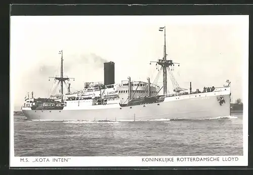 AK Passagierschiff M. S. Kota Inten in ruhigen Gewässern, Koninklijke Rotterdamsche Lloyd