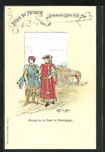 AK Bruges, Fetes de Bruges, Tournoi de l`Arbre d`Or, Groupe de la Cour de Bourgogne, Volksfest