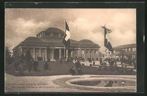 AK Bern, Schweizerische Landesausstellung 1914, Pavillons de l`Armée et de l`instruction publique