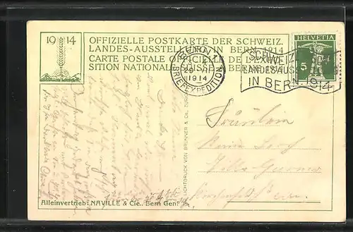 AK Bern, Schweizerische Landesausstellung 1914, Dörfli, Wirtschaft und Röseligarten