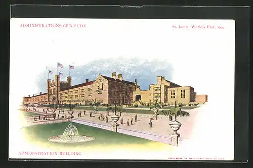 AK St. Louis, World`s Fair 1904, Administration Building, Ausstellung