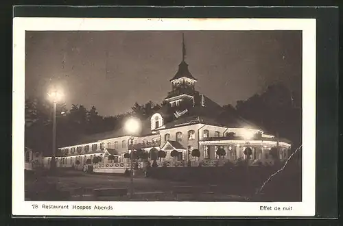 AK Bern, Schweizerische Landesausstellung 1914, Restaurant Hospes bei Nacht