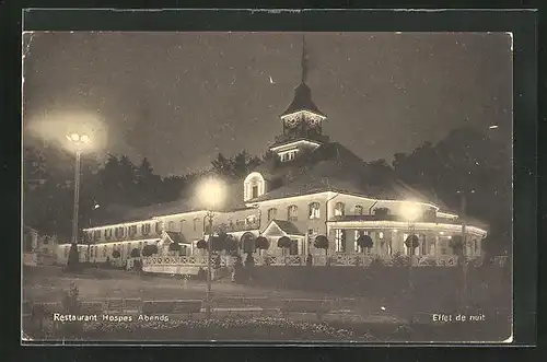 AK Bern, Schweizerische Landesausstellung 1914, Restaurant Hospes bei Nacht