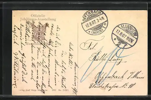 AK Mannheim, Jubiläums-Ausstellung 1907, Schwarzwaldhaus und Kapelle