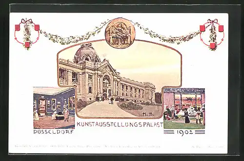 AK Düsseldorf, Ausstellung 1902, Kunstausstellungspalast