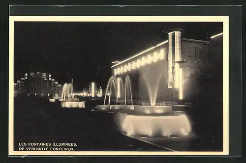 AK Bruxelles, Exposition 1935, Les Fontaines Illuminées, Ausstellung