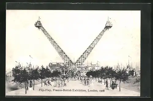 AK London, Franco-British Exhibition 1908, Flip-Flap, Ausstellung
