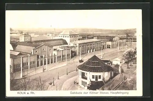 AK Köln, Gebäude der Kölner Messe, Haupteingang, Ausstellung