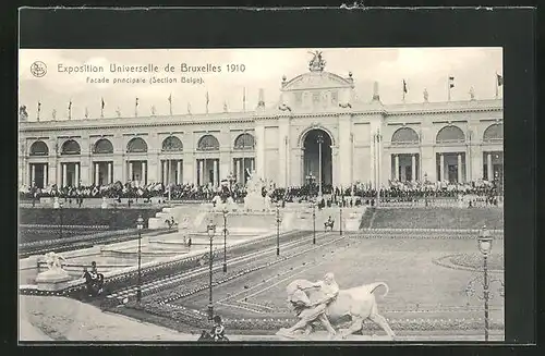 AK Bruxelles, Exposition Universelle 1910, Facade principale, Ausstellung