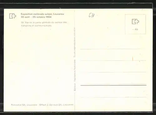 AK Lausanne, Exposition nationale suisse 1964, Vue de la partie générale du secteur des transports, Ausstellung